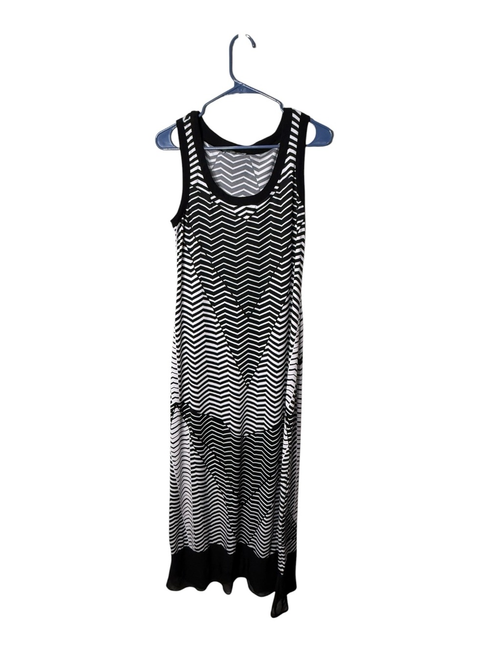 NY Collection Black White Size M Chevron Maxi Dress